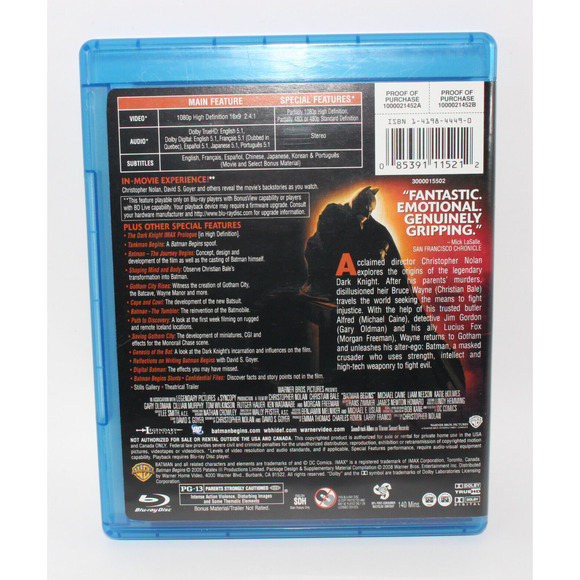 Batman Begins, Dark Knight, Dark Knight Rises Trilogy (Blu-ray) Lot of 3 - Picture 8 of 16